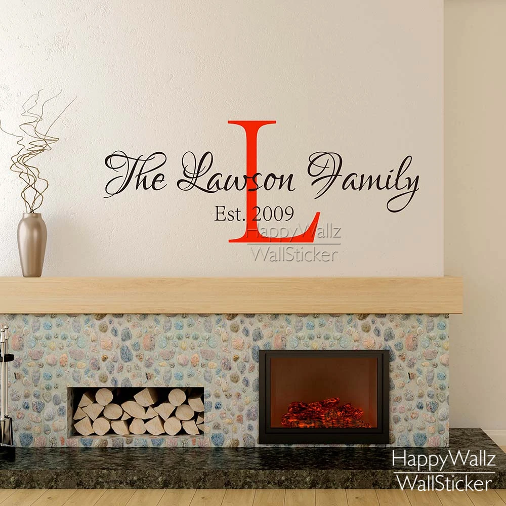 

Custom Family Name Wall Sticker DIY Name Wall Decal Removable Easy Wall Decoration Personalized Family Name Wall Mural 520C