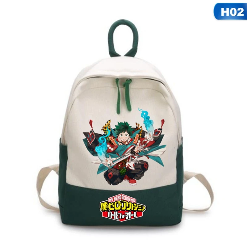H02 Мой герой, студенческий рюкзак, школьный портфель с анимэ, для отдыха, Оксфорд, сумка для компьютера, для женщин и мужчин, школьные сумки для подростков, девочек и мальчиков - Цвет: H02