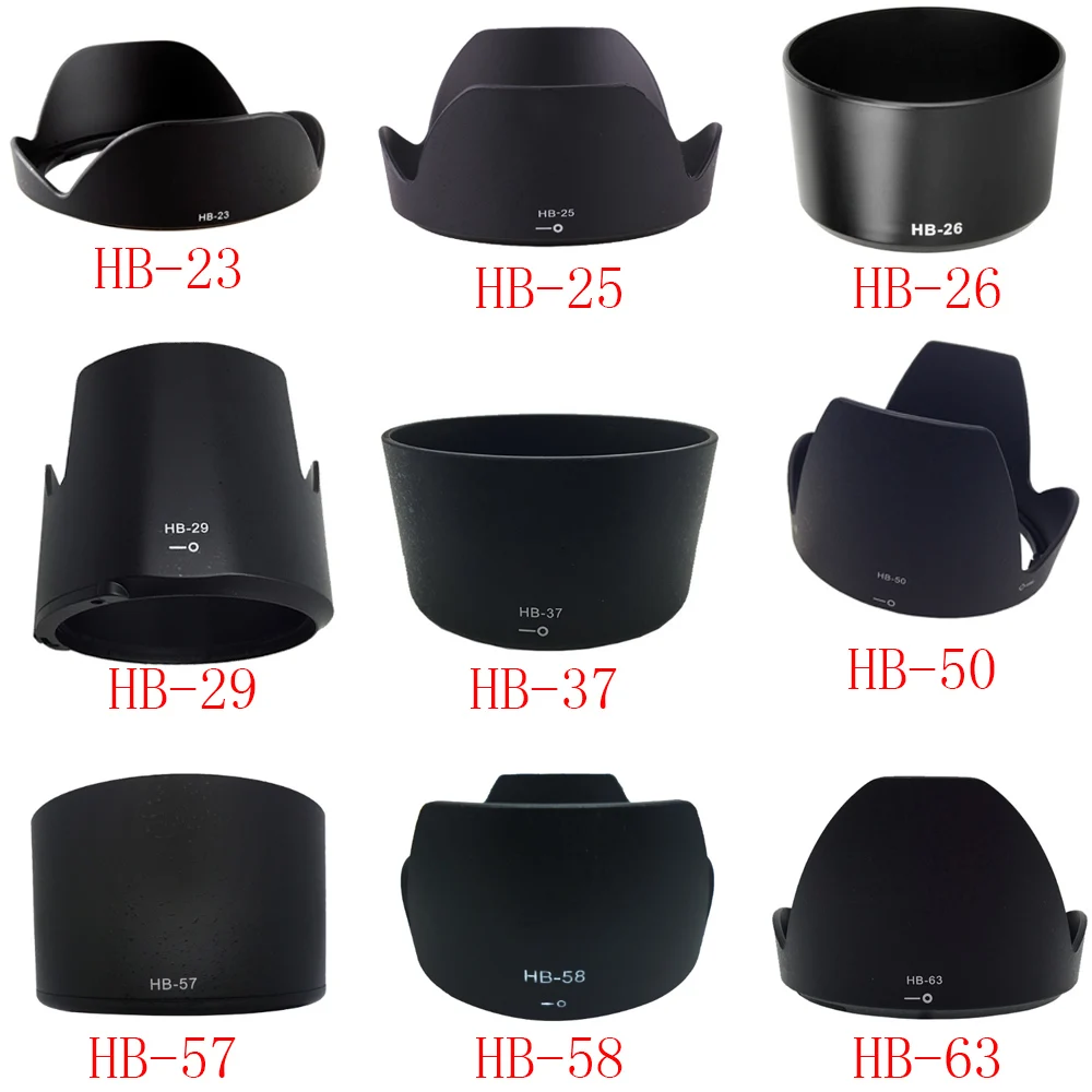 

10pcs HB-23 HB-25 HB-26 HB-29 HB-37 HB-50 HB-57 HB-58 HB-63 camera Lens Hood for nikon lens camera