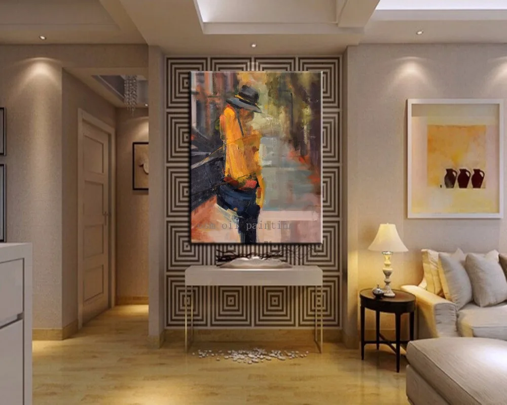 Высокая Ручная роспись Современная Абстрактная настенная живопись каллиграфия