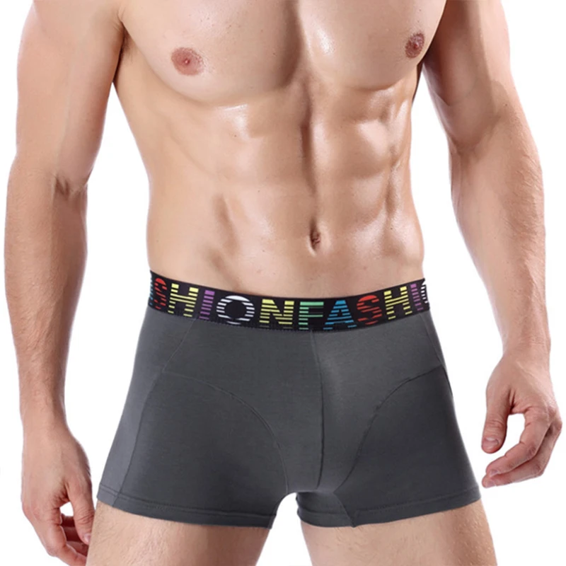 Men's Cotton U convex Boxer Shorts Tide Men Breathable Elastic Boxers Print Letter Male Underwears Fashion | Мужская одежда