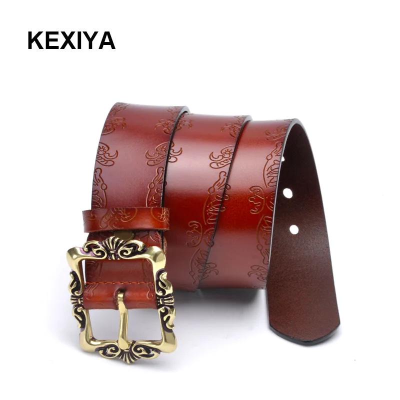 KEXIYA 2017 модный широкий ремень из натуральной кожи для женщин винтажный цветочный