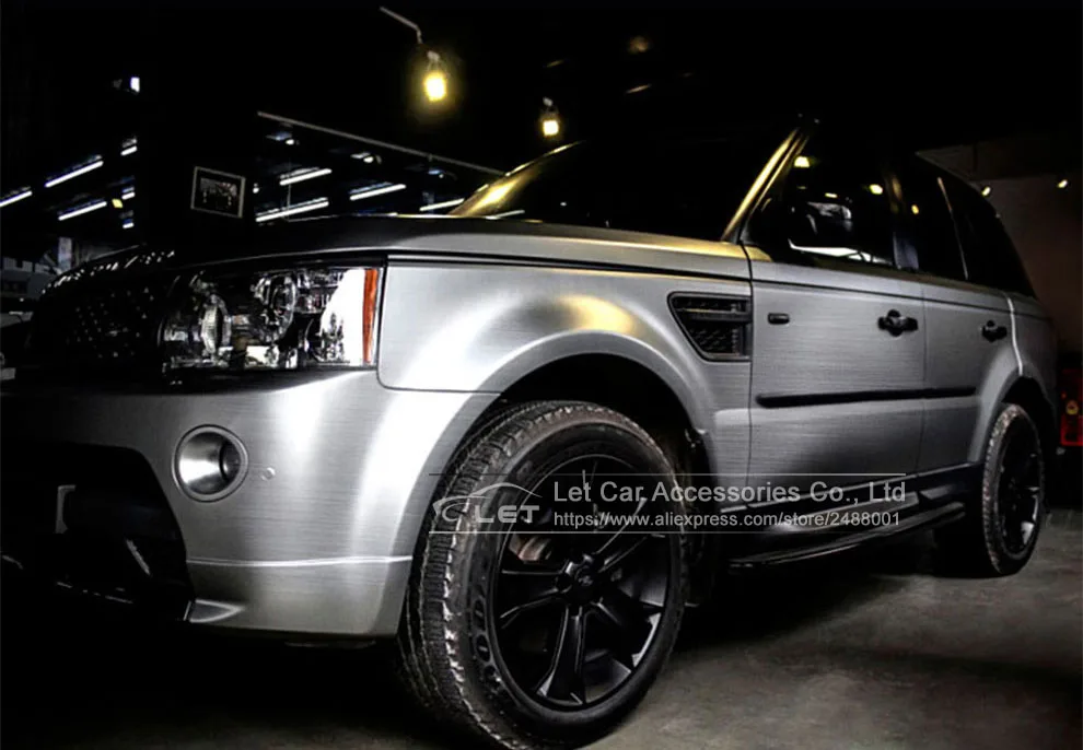 Автомобильный Стайлинг серебристая матовая хромированная металлическая