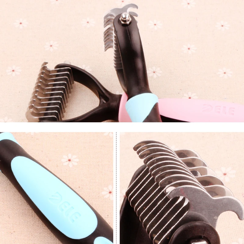 Расческа для ухода ха шерстью животных удаление волос Расческа Щетка Deshedding машинка для стрижки из нержавеющей стали съемная щетка для собак шерсть кошка расческа товары для животных инструмент