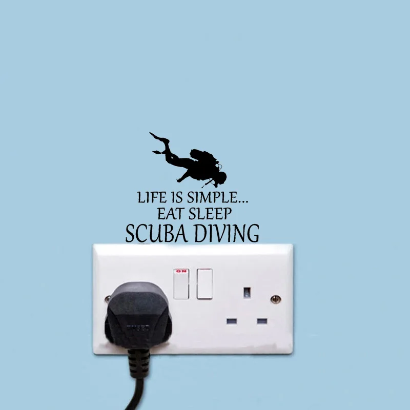 Life Is Simple подводное плавание виниловый стикер для переключателя художественное