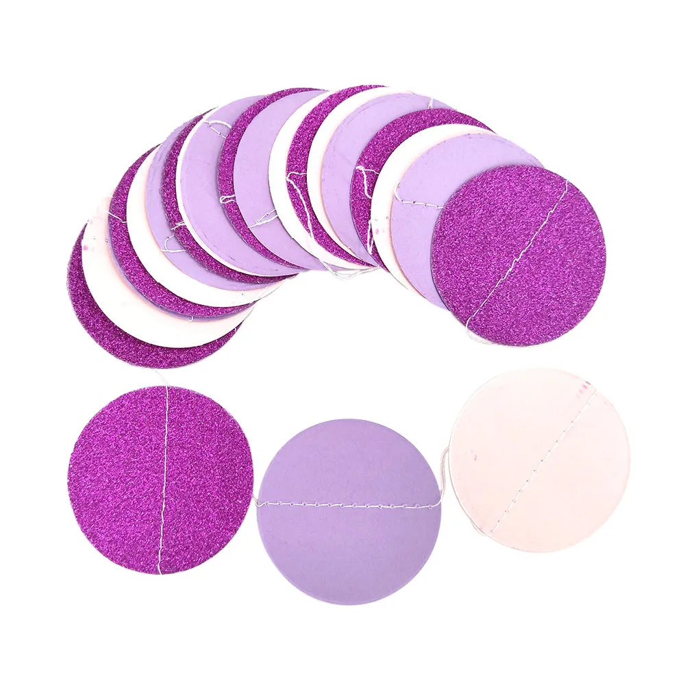 2 м блестящие конфетти круг Бумажная гирлянда-горошек принадлежности для дня