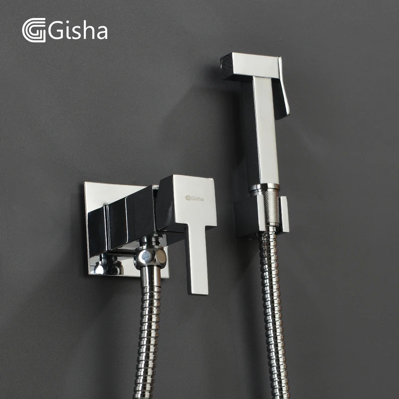 

Смеситель для биде Gisha, Душевая система для ванной комнаты, смеситель для душа, унитаз, мусульманское Латунное настенное крепление, кран для ...
