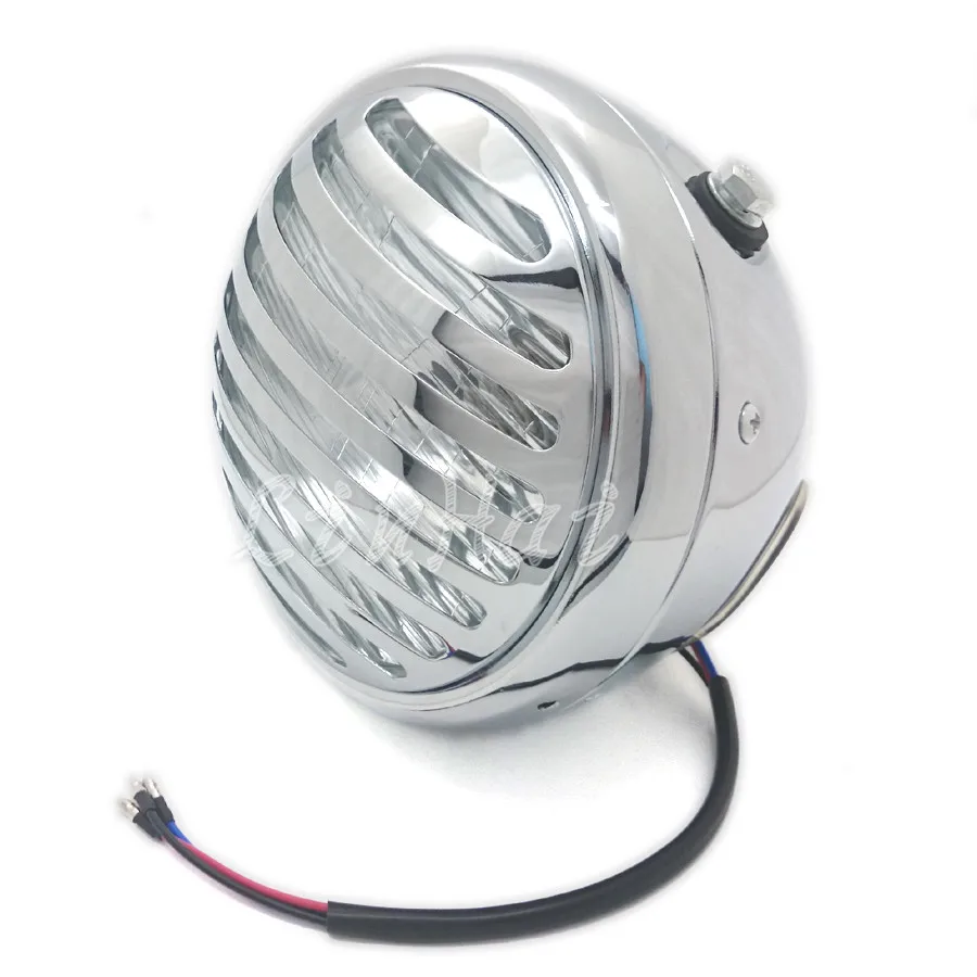 7 дюймовая мотоциклетная хромированная цилиндрическая фара с заборной решеткой