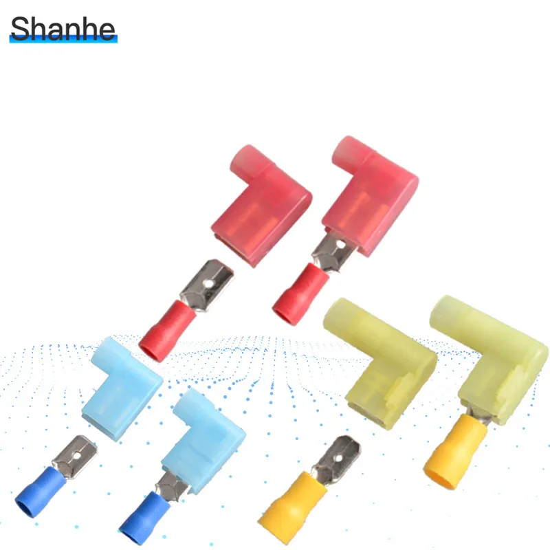 40 шт. обжимный штекер гнездо лопатка 6 3 мм клеммы нейлоновый флаг прямоугольный