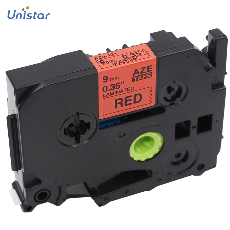 UNISTAR 2 шт. ленты с лейблом для Brother P сенсорная лента TZe-421 9 мм черная красная