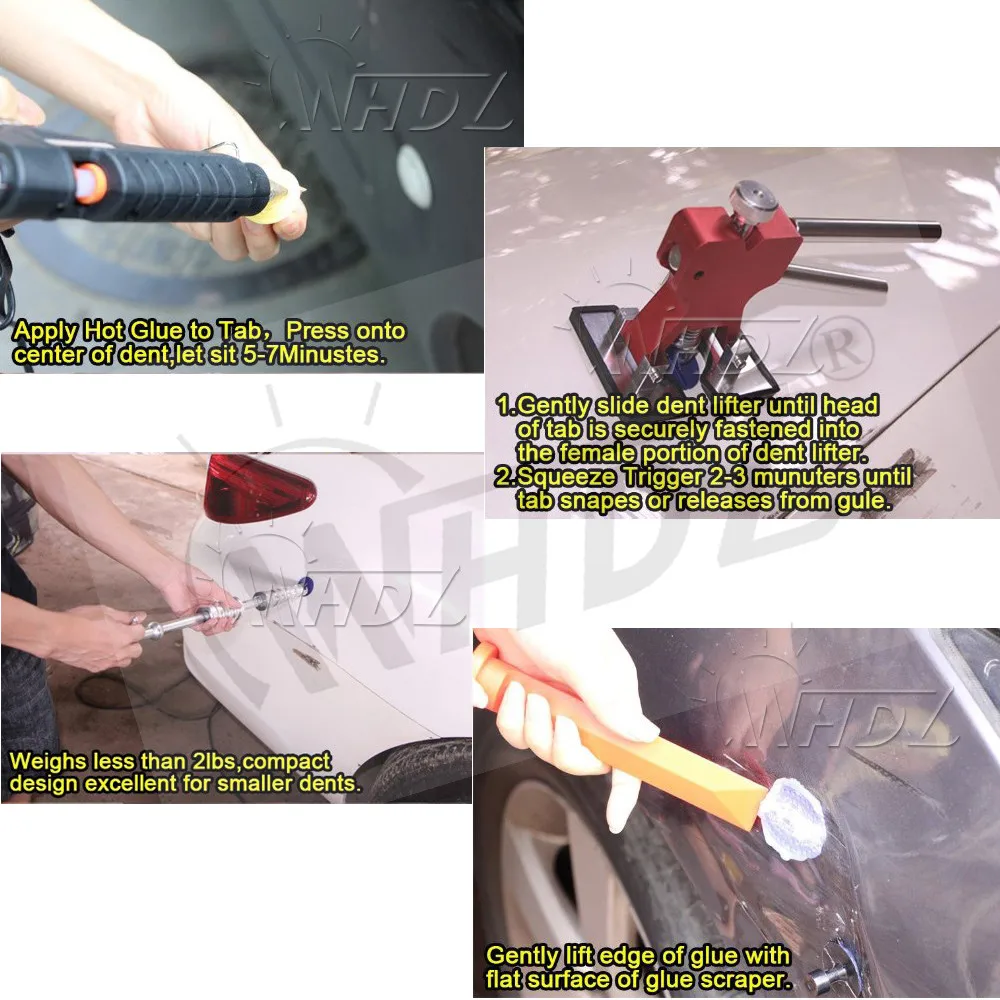

WHDZ Auto Paintless Dent Repair Glue Tabs PDR Glue Puller Tabs for Paintless Dent Repair Hail Tabs
