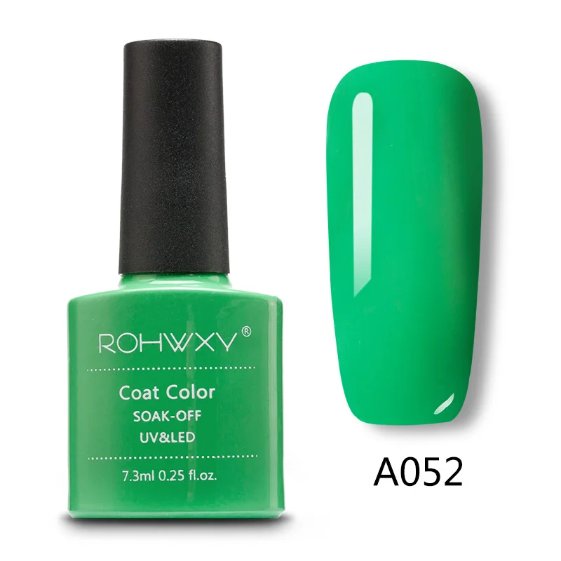 A052 ROHWXY, 60 цветов, УФ-гель для ногтей, дизайн ногтей, Гель-лак, блестящий, отмачивается, лак для маникюра, лак для ногтей, Гель-лак - Цвет: A052