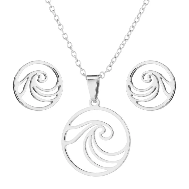 Женские пляжные Серферы Yiustar сережки из нержавеющей стали ожерелье с волнистой