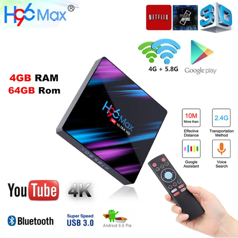 H96 MAX tv Box Android 9 0 RK3328 4G 32G 64G 2G 16G телеприставка youtube 4K 5G Wifi H.265 медиаплеер|ТВ-приставки
