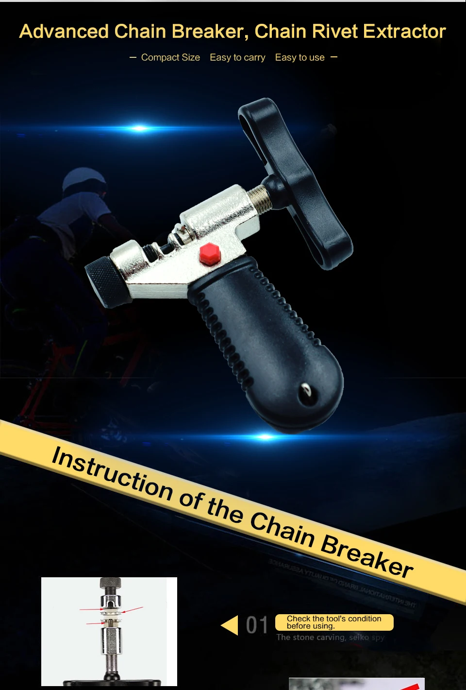 1 шт. инструмент для ремонта велосипедной цепи|bike chain breaker|chain breakerbicycle rivet |