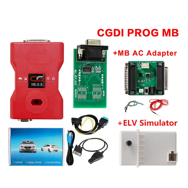 CGDI ELV AC Adapter Полный CGDI Prog MB для Benz Авто ключ программист AC ELV адаптер симулятор CGDI Pro OBDII ключ транспондер добавить новые ключи 360 жетонов - Цвет: CGDI ELV AC Adapter