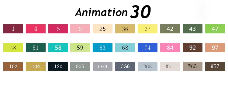 Animation 30 TouchFive 30/40/60/80/168маркеры для рисования ручка на спиртовой основе двустороннего искусства Рисунок манга Альтернатива COPIC - Цвет: Animation 30