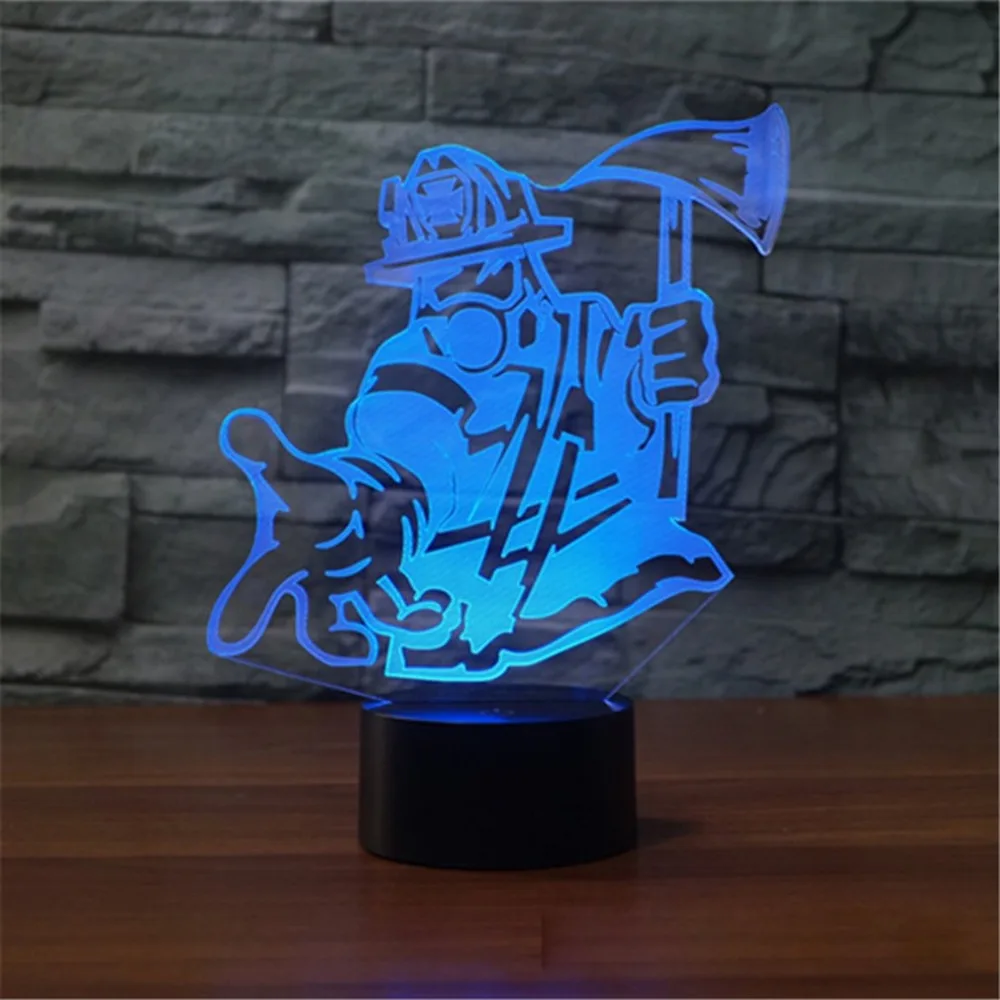 Take The Axe Fireman 3d Light Colorful Led Visual Gift Atmosphere | Лампы и освещение