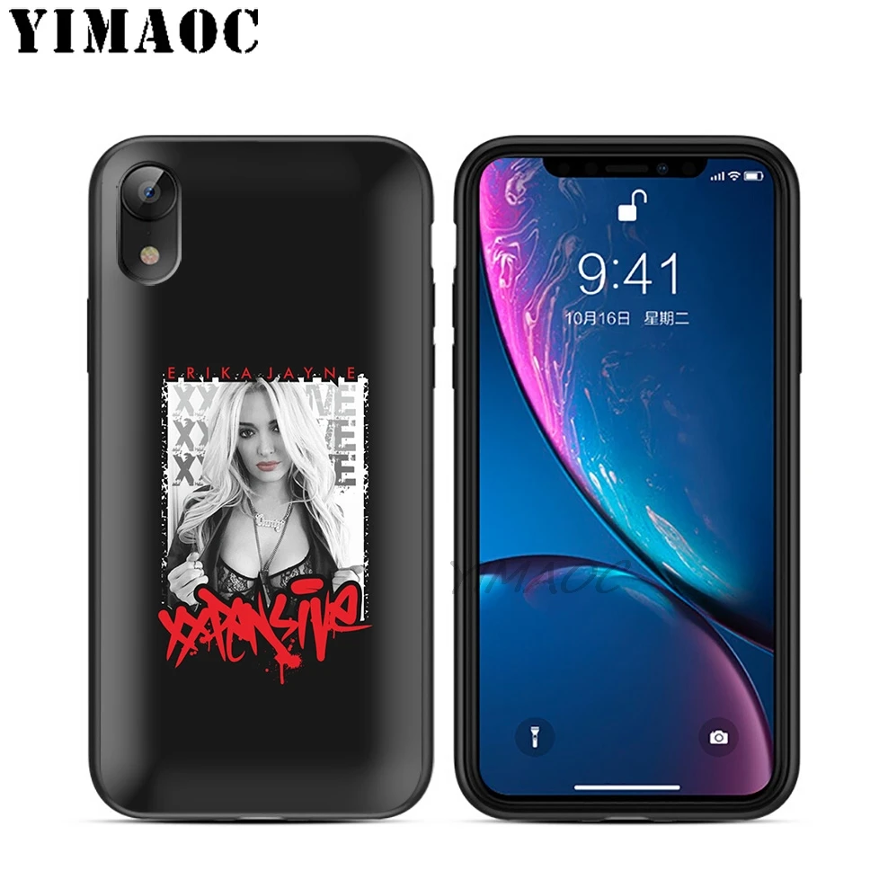 YIMAOC Erika Jayne Singer Soft TPU Black Silicone Case for iPhone X or 10 8 7 6 6S Plus 5 5S SE Xr Xs Max |