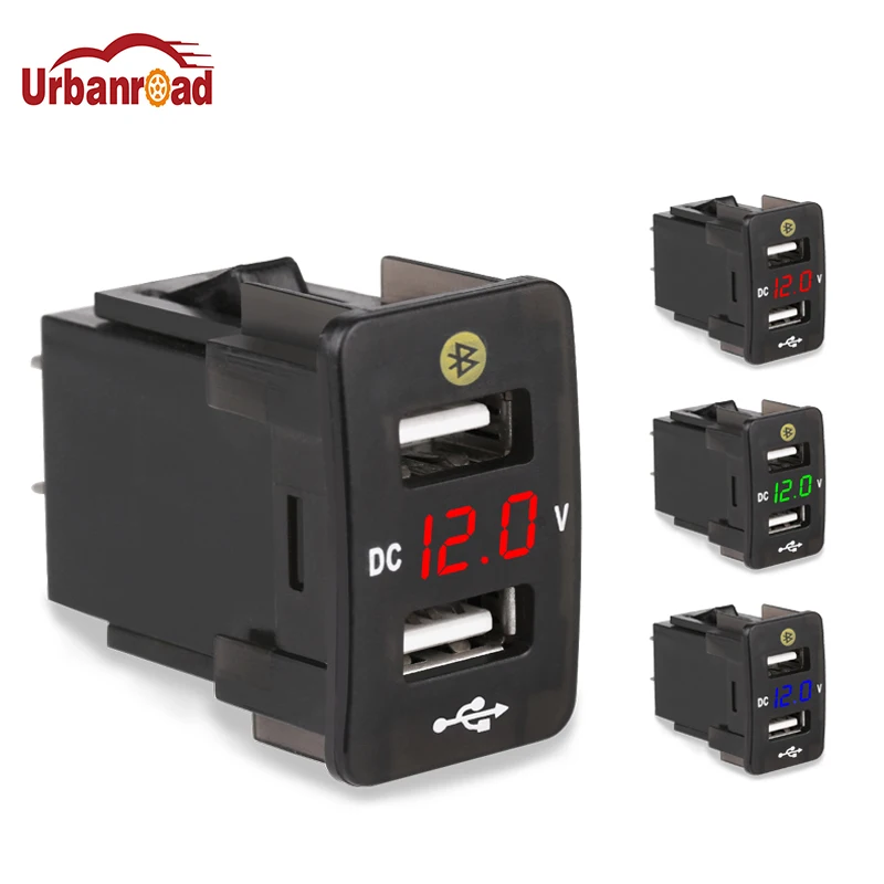 Автомобильное зарядное устройство с двумя USB портами 5 В 4 2 А 12 24 светодиодный