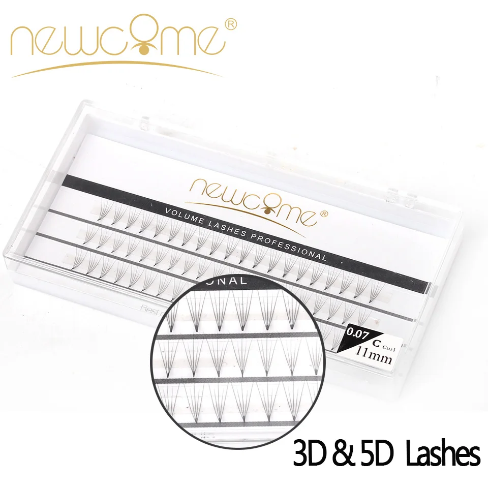 

3D&5D Individual Lashes,0.07mm C Curl Korean Silk Eyelash Extension,2 Trays/Lot 3D&5D Lashes Mix Package,Russia Volume Eye Lash