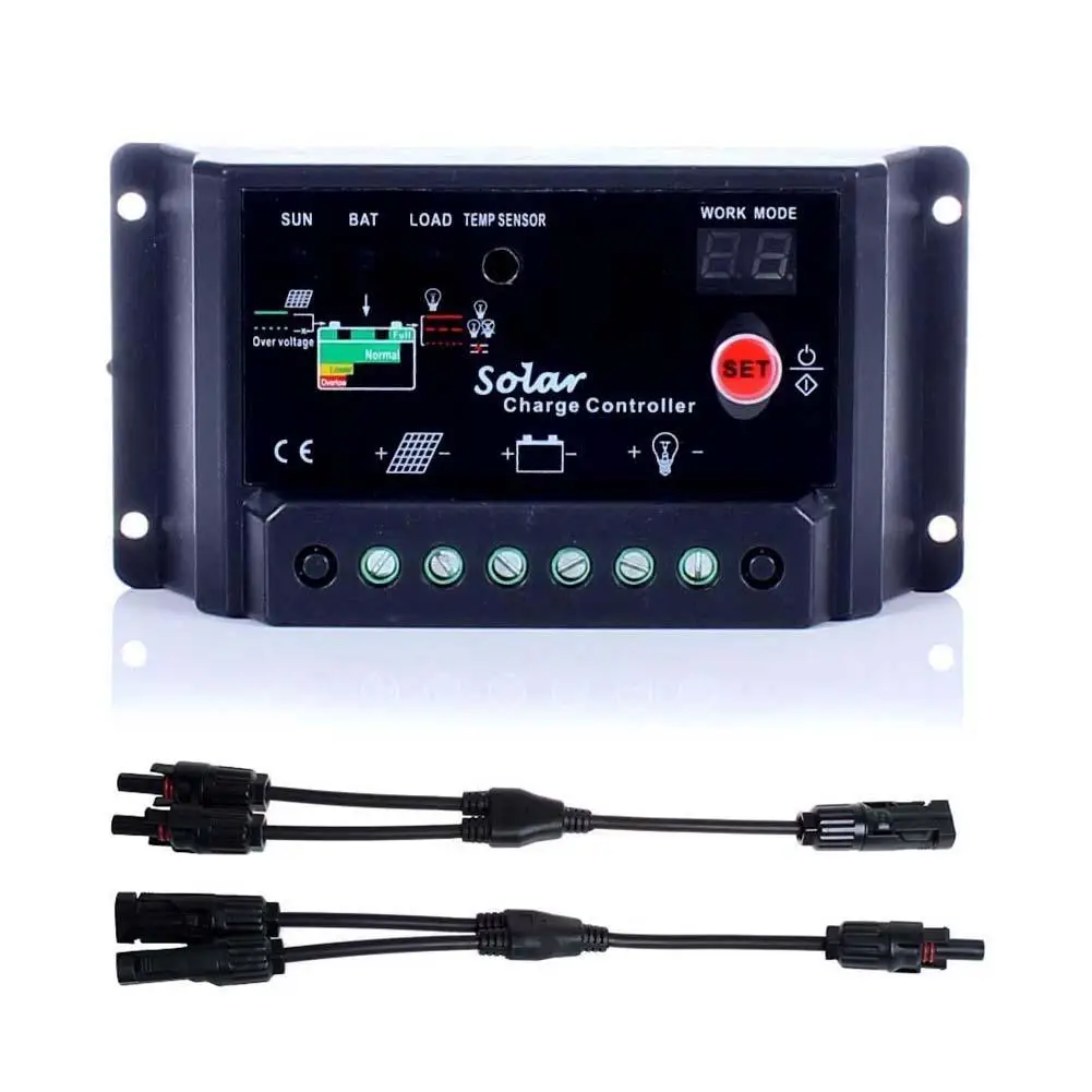 20A AMP 12V / 24V Панели солнечные зарядки Батарея регулятор гелиевый аккумулятор + 1