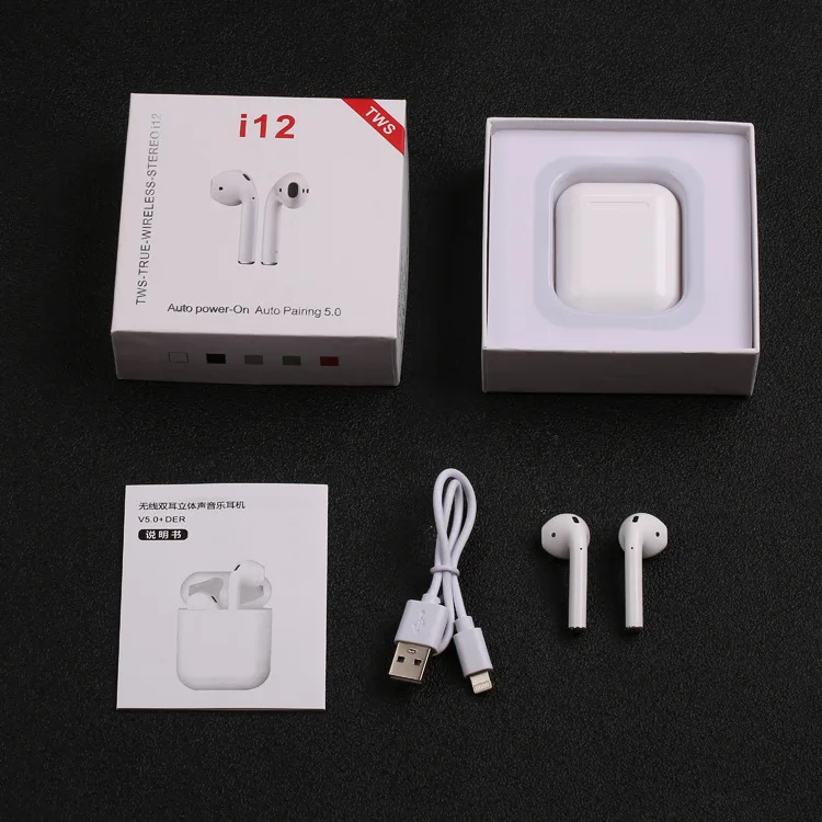 Беспроводная bluetooth гарнитура FERSHA i12 4 цвета встроенный микрофон поддержка