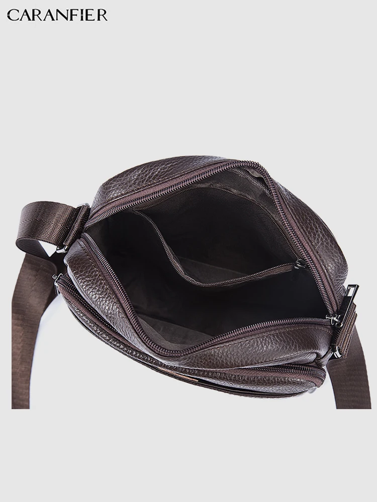 CARANFIER Mens Crossbody Bags Genuine Cowhide Leather High Quality Messenger Shoulder Male Business Briefcase Travel | Багаж и сумки