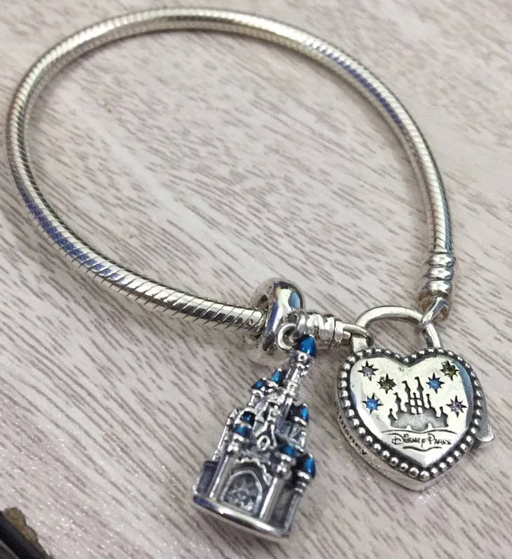Gincco подвеска в виде замка и Dsni, браслет Pandora, сделай сам, Стерлинговое серебро 925, подвеска