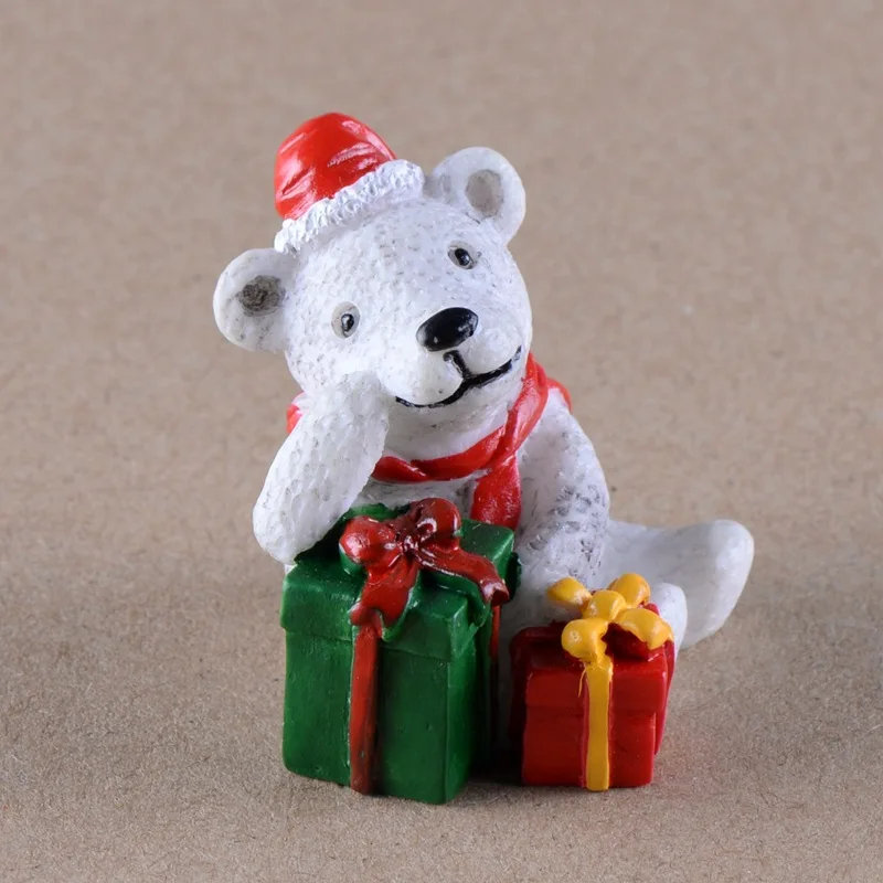 5 шт. милые фигурки животных медведя папы Рождественский мох микро пейзаж