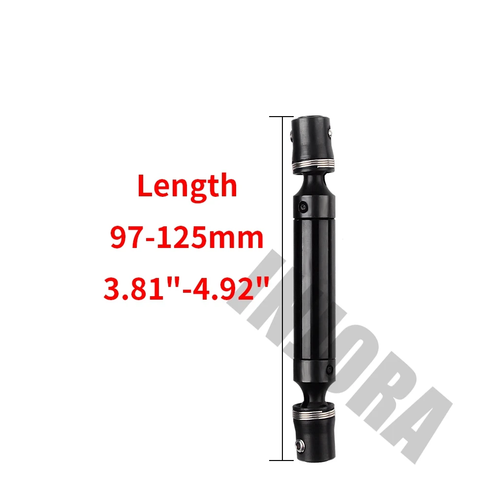 97-125mm Black INJORA 1 шт. черный красный металлический приводной вал для 1/10 RC Гусеничный автомобиль Traxxas TRX4 осевой SCX10 90046 D90 TF2 RC части автомобиля - Цвет: 97-125mm Black