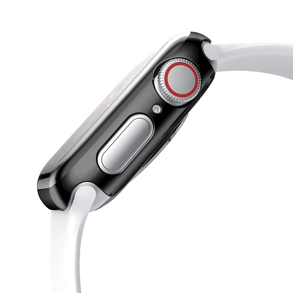 full Screen protector Bumper Ultra thin PC hard Case for Apple watch Series 3/2 38MM 42MM cover Band for iwatch 4 5 40mm 44mm
