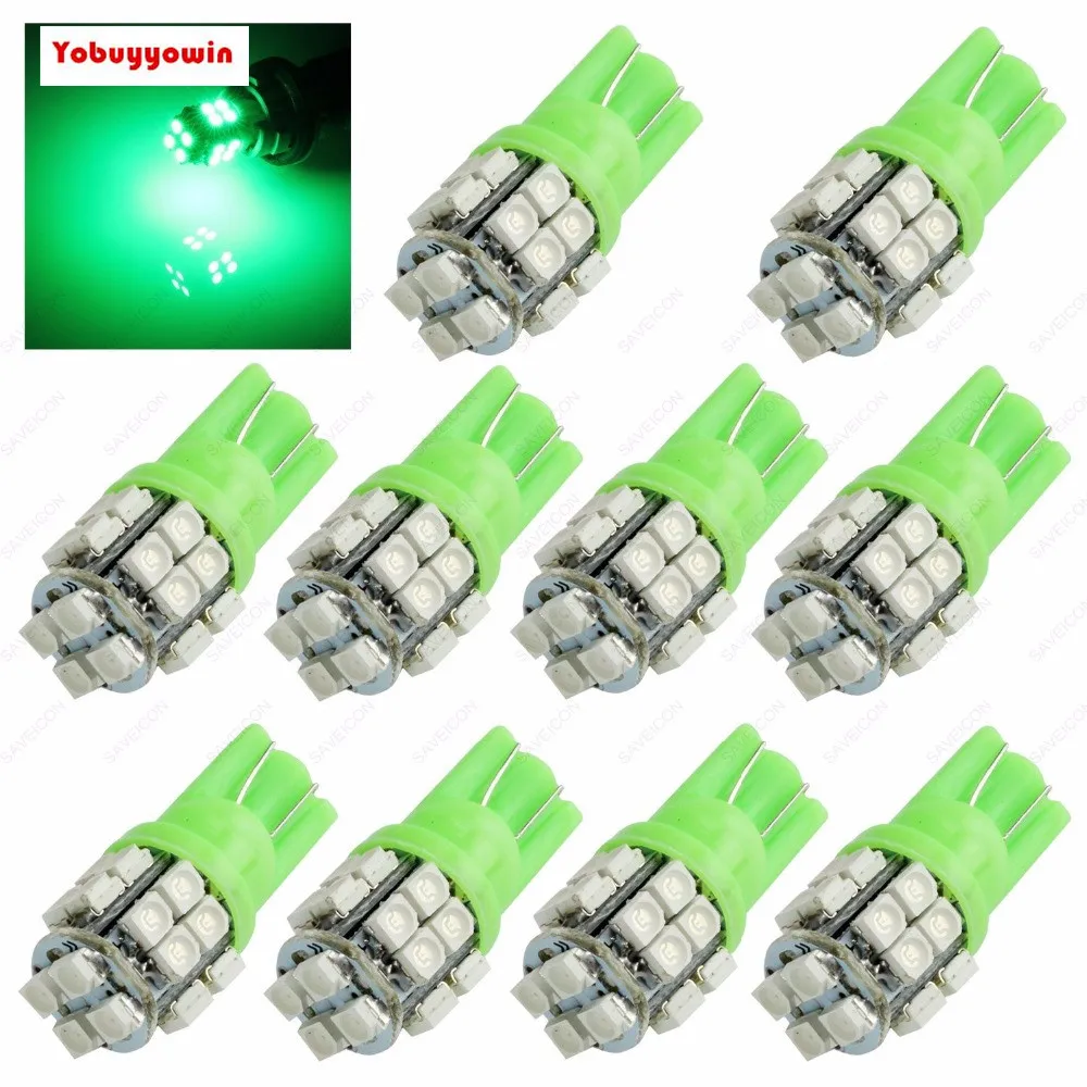 10 Pecas Branco/Vermelho/Azul / Ambar/Verde /RosaT10 20 SMD 3528 Luzes Lampadas 194 168 W5W светодиодный Pingo s Pingao Luz do Carro|luz
