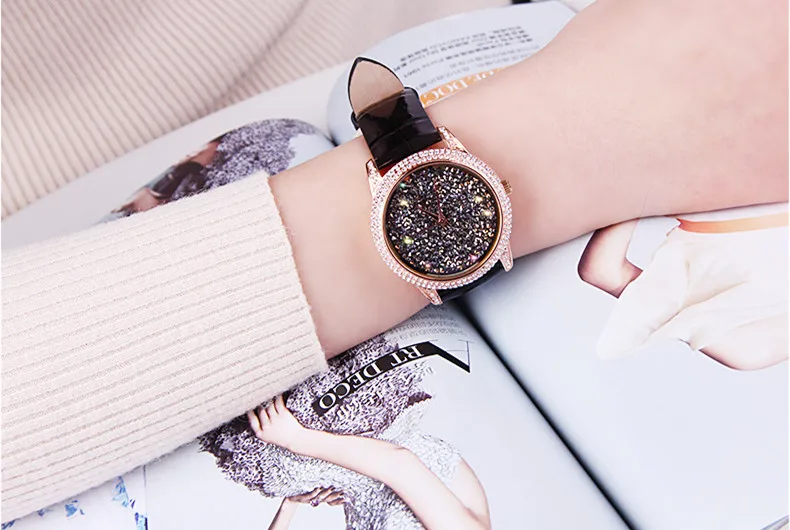 Женские кварцевые часы с кристаллами в японском стиле|montre design|montre japanmontre women |