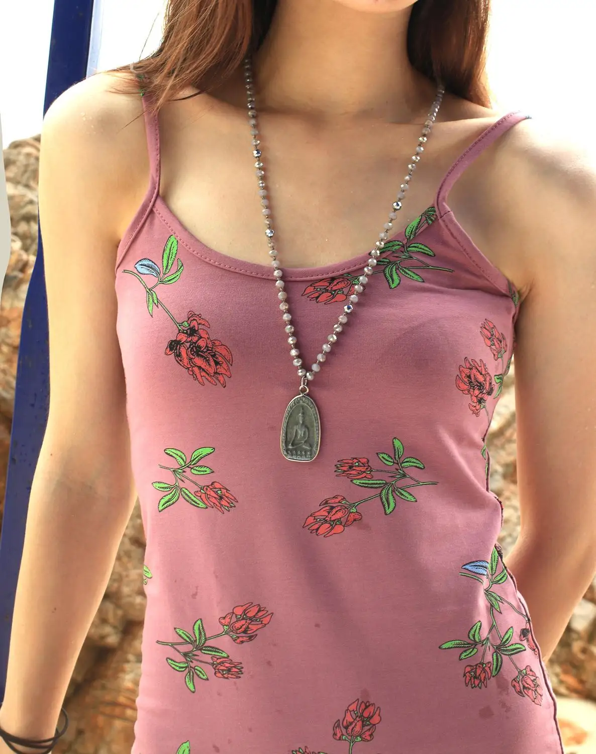 Женское ожерелье с подвеской в виде Будды сияющая бижутерия со стразами |