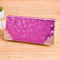 Pink 02 Женские кошельки с принтом, простые стильные кошельки, женские длинные модные кошельки из искусственной кожи, женские кошельки для кредитных карт, Дамские кошельки - Цвет: Pink 02