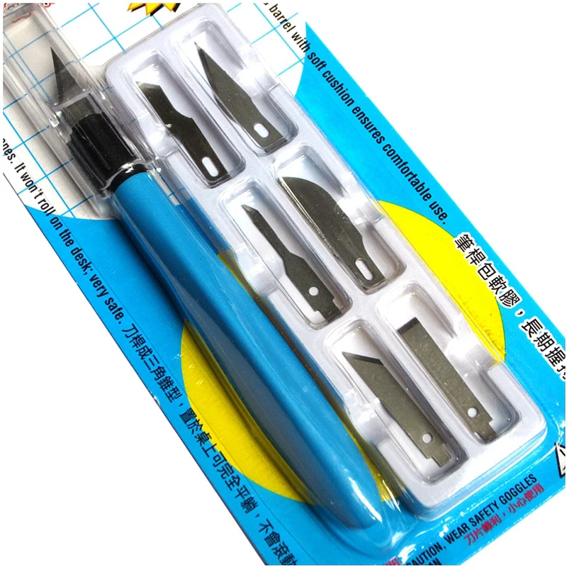 Дафа флуоресцентный гравировальный нож комбинированный 6 разных лезвий для