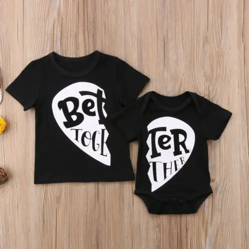 Детский костюм для новорожденных футболка с надписью Sister Brother комбинезон