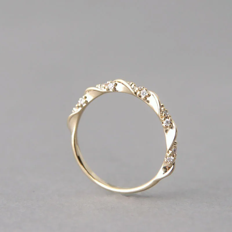 Женские круглые кольца тонкие цвета розового золота серебристого или золотого с