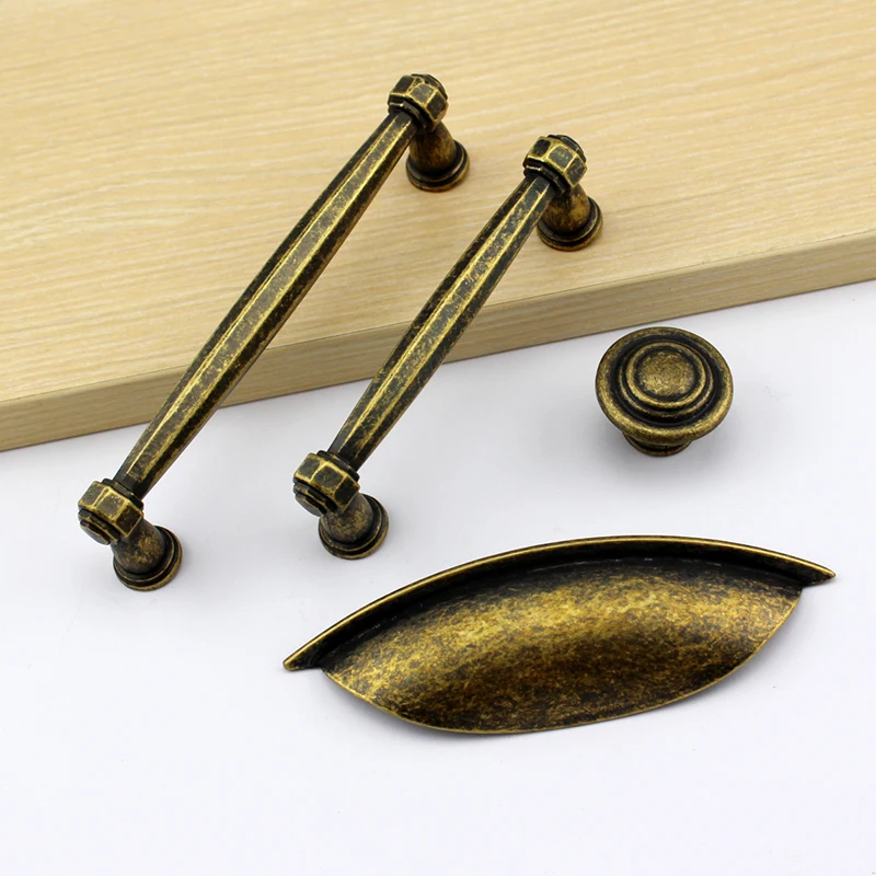 Шкаф ящика Ручка Дверная ручка ретро мебель двери шкафа старая бронза античная