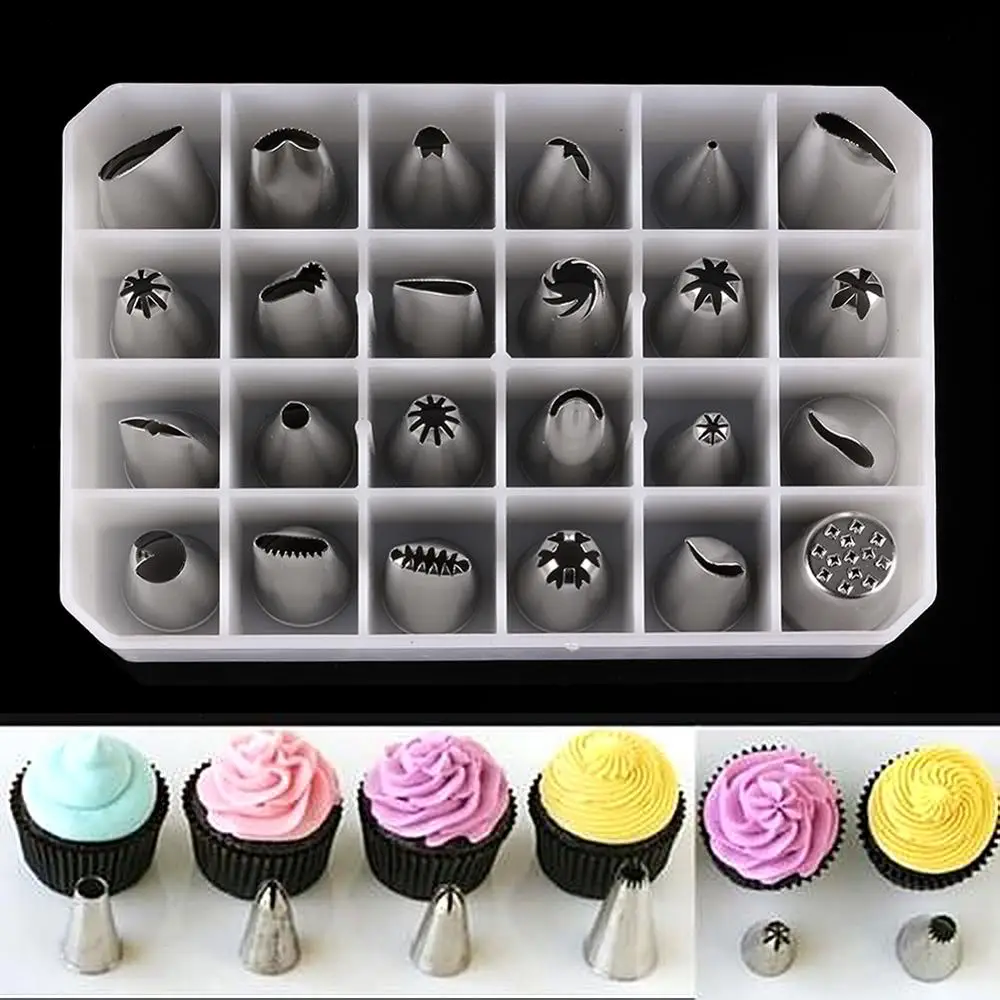 24 шт./компл. Нержавеющей Стали Обледенение Трубопроводы Сопла Кондитерских