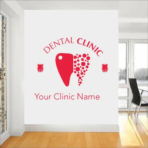 Настенные наклейки для стоматолога Smile, съемные персонализированные настенные наклейки для клиник с именем, Переводные картинки для ухода за зубами на заказ, Настенные обои Z741