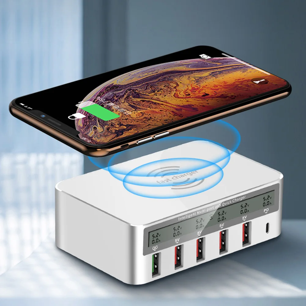 QI Беспроводной Зарядное устройство быстрой зарядки 3 0 Тип usb C быстрая адаптер для