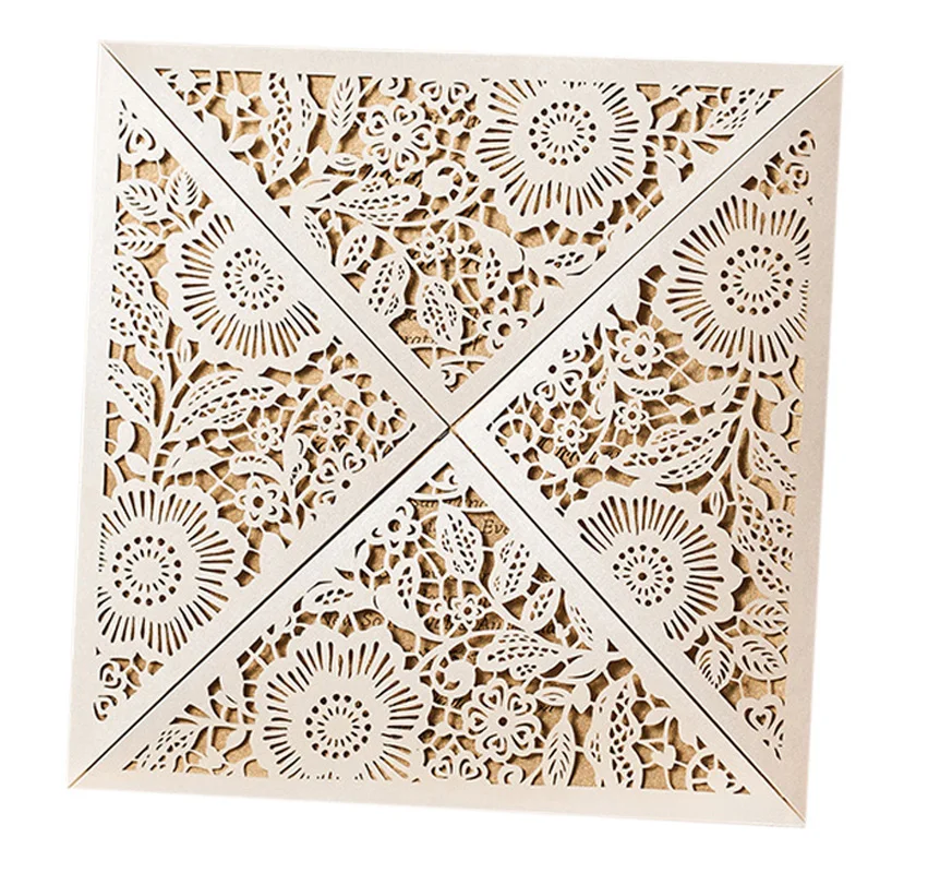 100 шт. лазерная резка белый свадебные приглашения карты полые Флора