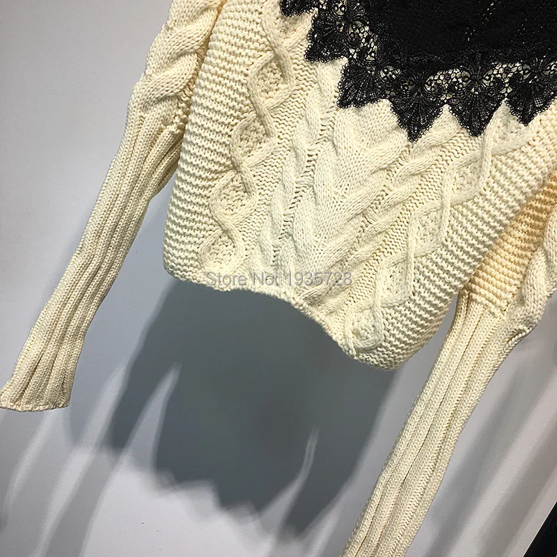 Вязаный Бежевый свитер вязаный косами новейший дизайн 2017 с высоким воротом