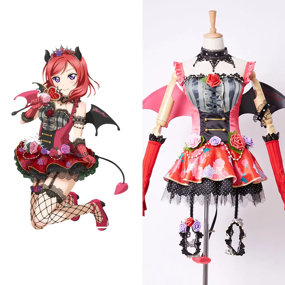 COSPLAYONSEN Love Live! Maki Nishikino Rare Carnival Full Set Uniform Cosplay Costume All Sizes Little Devil Ver new | Тематическая
