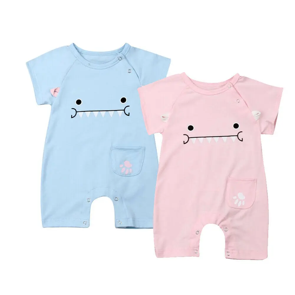 

Newborn Baby Boys Girls Clothes Cartoon Cotton Romper Bodysuit Sunsuit Summer Outfit Clothes UK
