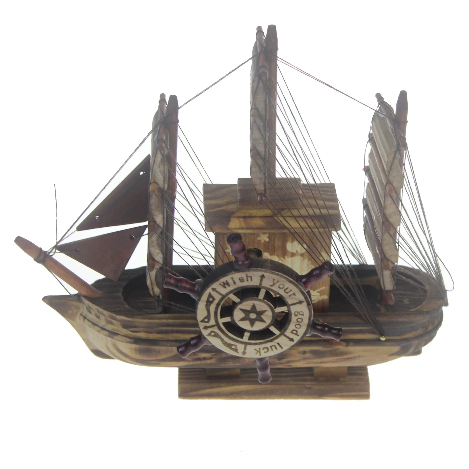 Креативный винтажный деревянный парусник фотографический механизм карусель