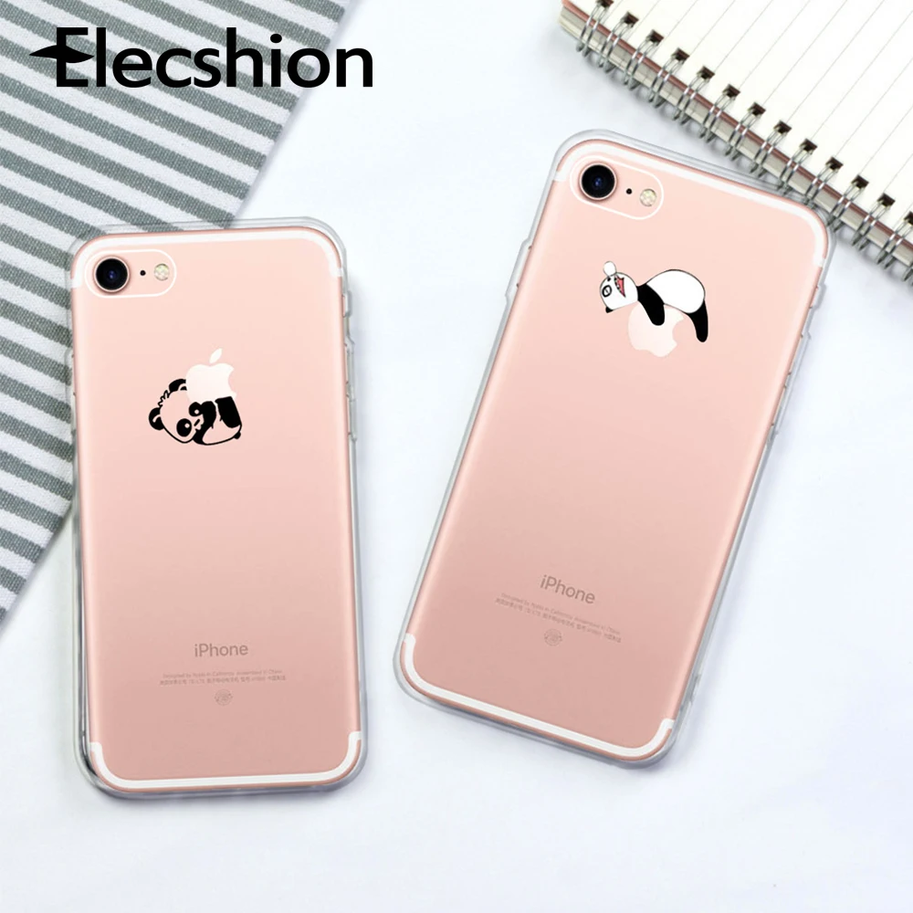 Модный чехол для телефона с рисунком панды iPhone 7 8 Plus XR XS MAX мягкий TPU X Xs 6 6s милый