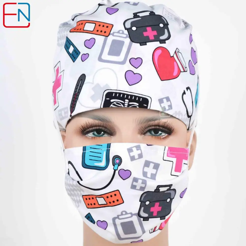 Cap and mask Новинка 180413 бренд hennar унисекс хирургические шапки aiyan shengzhang - Цвет: Cap and mask